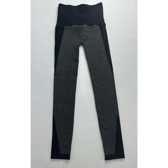 M. Rena One Size Thick Tights Black Gray Cold Weather Base Layer Soft Stretch - Picture 3 of 5